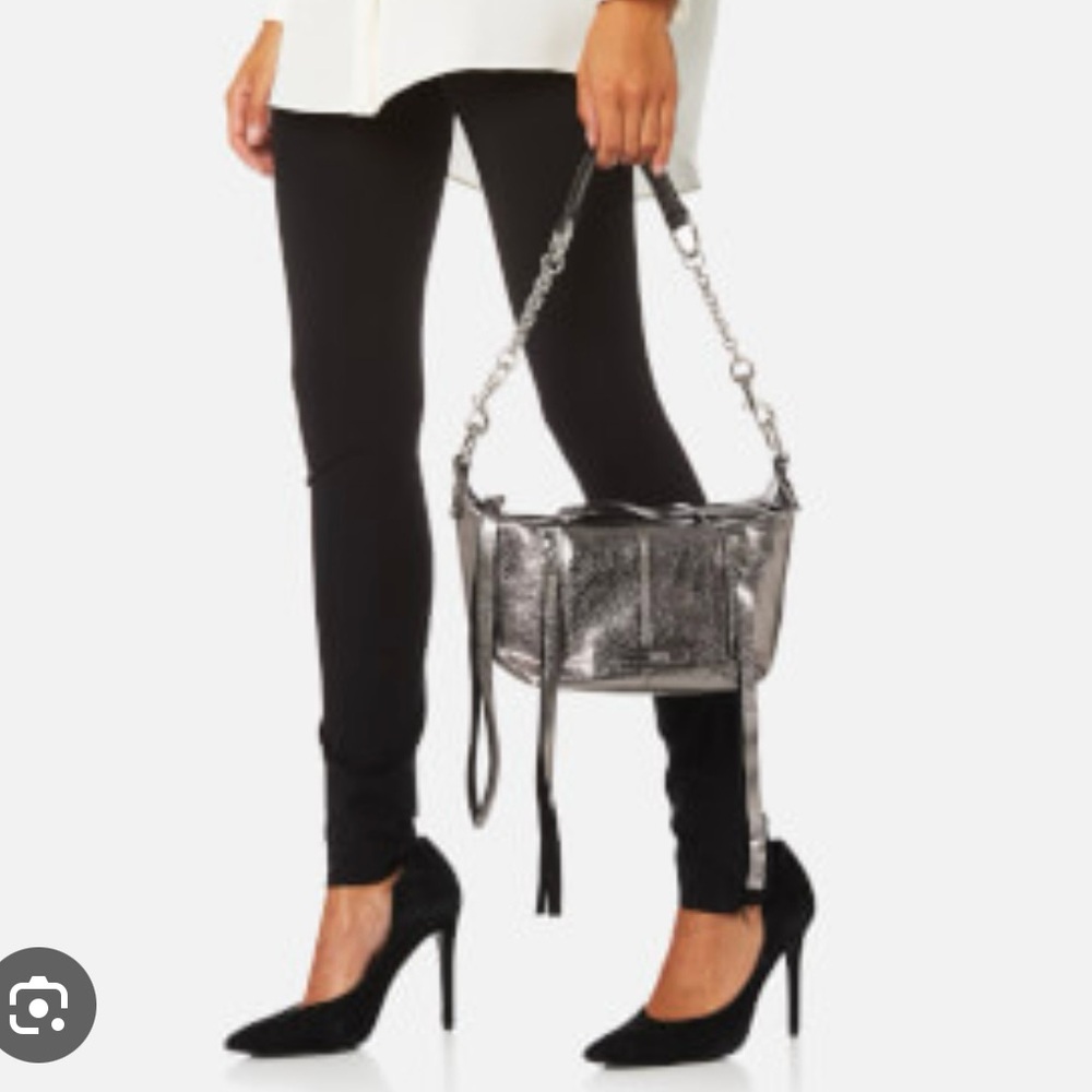 Alexander McQueen Black Leather Crossbody Bag mini hobo - Picture 13 of 14